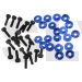 LX0796  Lynx Stepped Frame Screw Set - Blue - 20 T-REX 600-700-800  